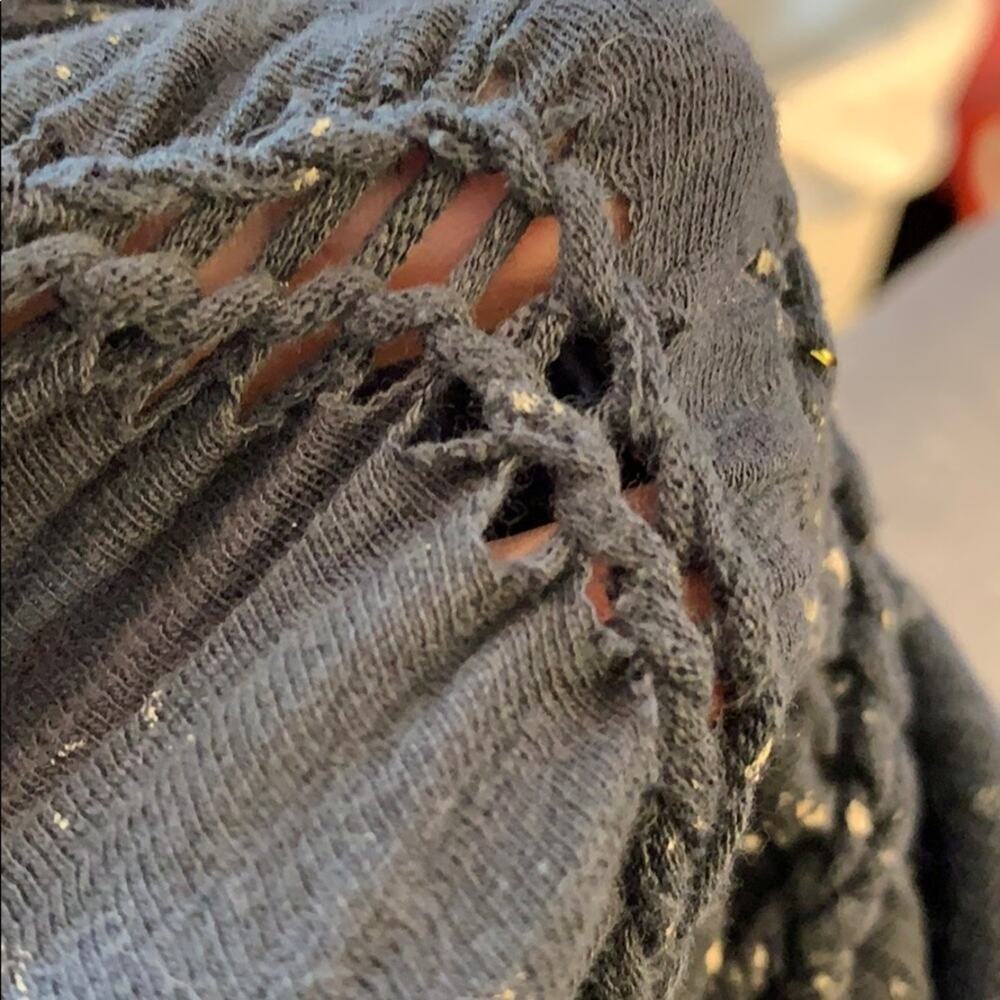 Free People Paint Splatter Braided Gray Sleeveless Top - Picture 8 of 8